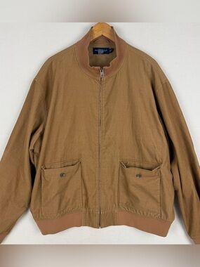 Polo Golf Ralph Lauren Mens XXL Tan Corduroy Harrington Bomber Jacket Full Zip